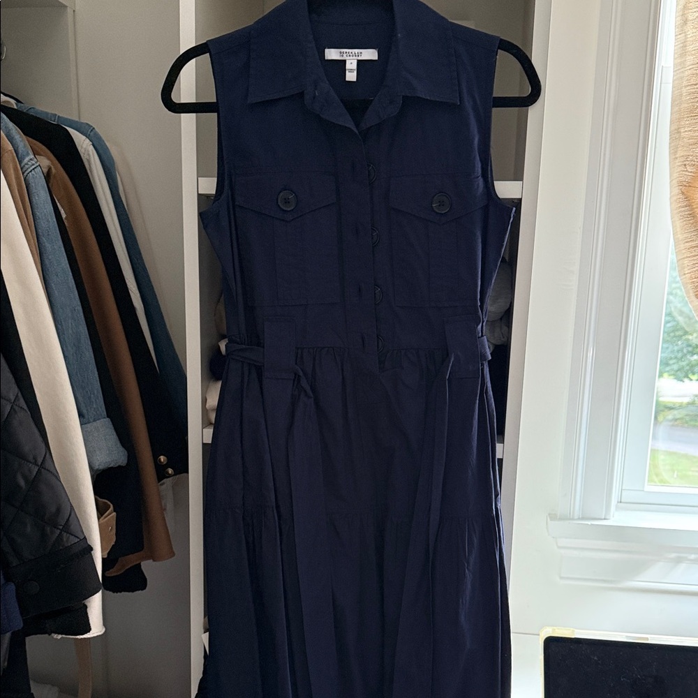 10 Crosby Derek Lam Navy Midi Dress
